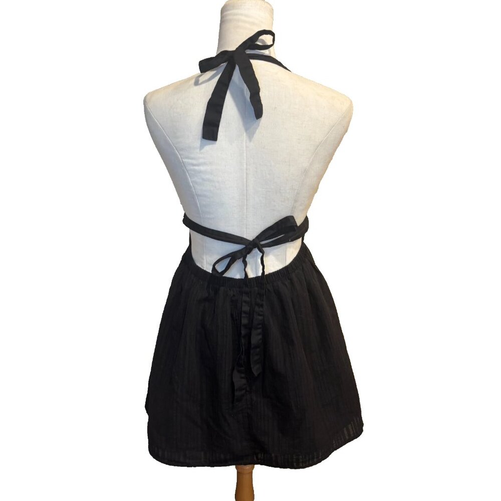 Wild Fable Women's Small Dress Black Open Back Tie Mini Fit & Flare Halter - Picture 3 of 8